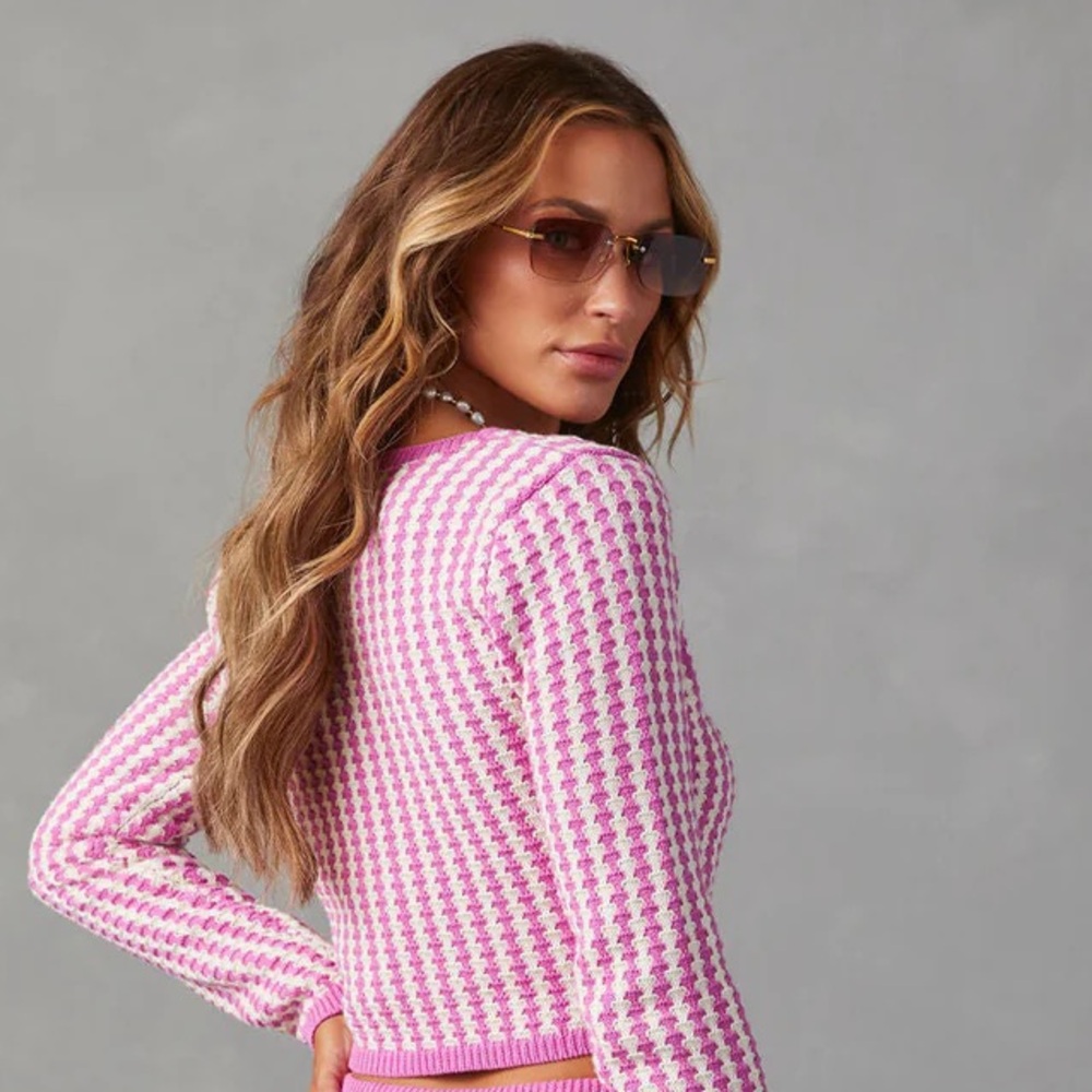 NWT Vici Crosby Crochet 100% Cotton Long Sleeve Top |Size Large - Picture 2 of 3